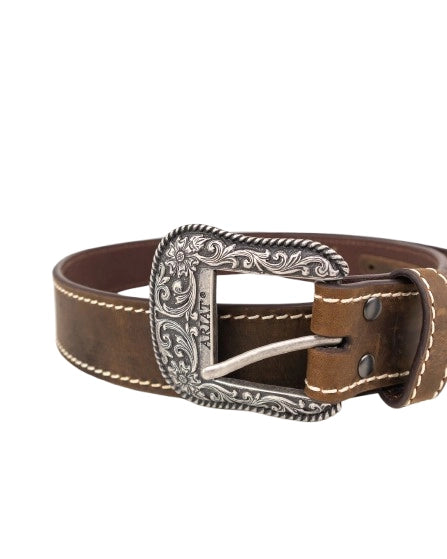 Ariat - Läderbälte med Western Spänne - Brun