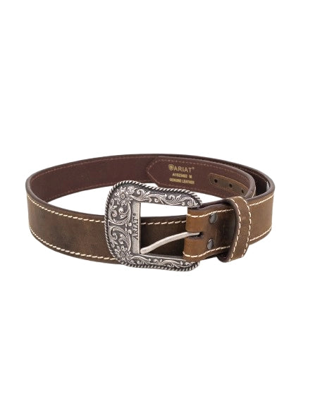 Ariat - Läderbälte med Western Spänne - Brun