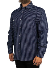 Pike Brothers - 1937 Randig Skjorta - Roamer Shirt - Blå