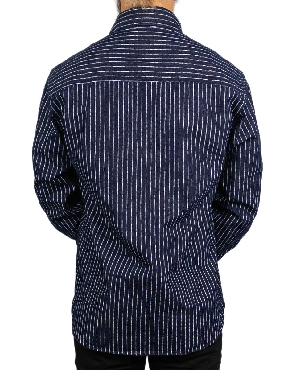Pike Brothers - 1937 Randig Skjorta - Roamer Shirt - Blå