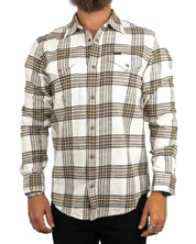 Lee - Rutig Flanellskjorta med Tryckknappar- Clean Western Shirt - Vit