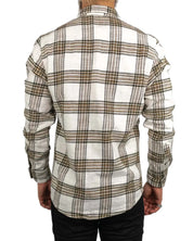 Lee - Rutig Flanellskjorta med Tryckknappar- Clean Western Shirt - Vit