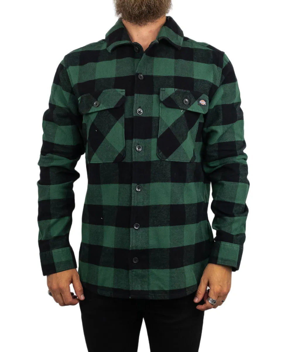 Dickies - Flanellskjorta Rutig - Sacramento Pine - Mörkgrön