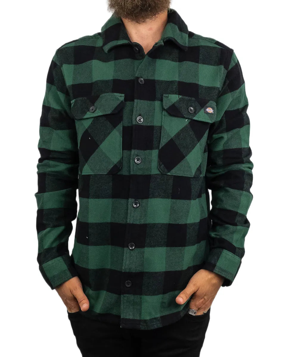 Dickies - Flanellskjorta Rutig - Sacramento Pine - Mörkgrön