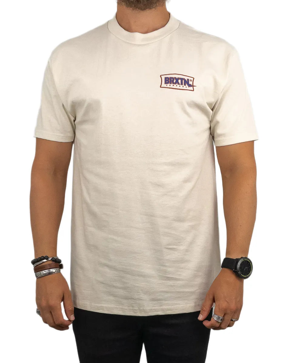 Brixton - T-Shirt - Blå blixt - Lightning - Beige