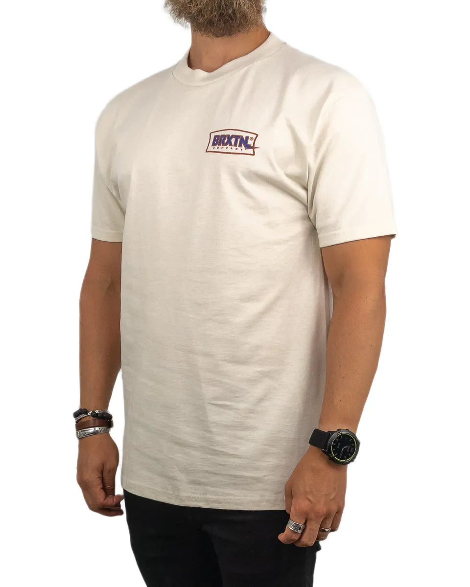 Brixton - T-Shirt - Blå blixt - Lightning - Beige