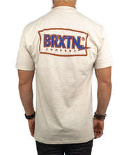 Brixton - T-Shirt - Blå blixt - Lightning - Beige