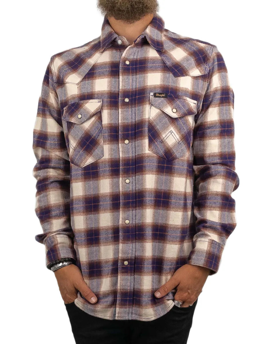Wrangler - Flanell Skjorta Rutig - Western - Blå