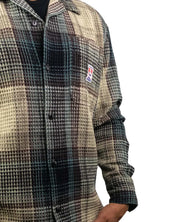 Wrangler - Skjorta Våfflad - Overshirt - Casey Jones CJ Resort - Beige/Blå