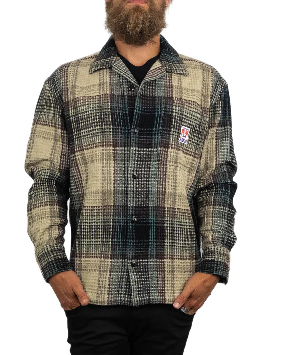 Wrangler - Skjorta Våfflad - Overshirt - Casey Jones CJ Resort - Beige/Blå