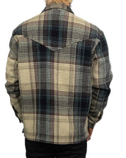Wrangler - Skjorta Våfflad - Overshirt - Casey Jones CJ Resort - Beige/Blå