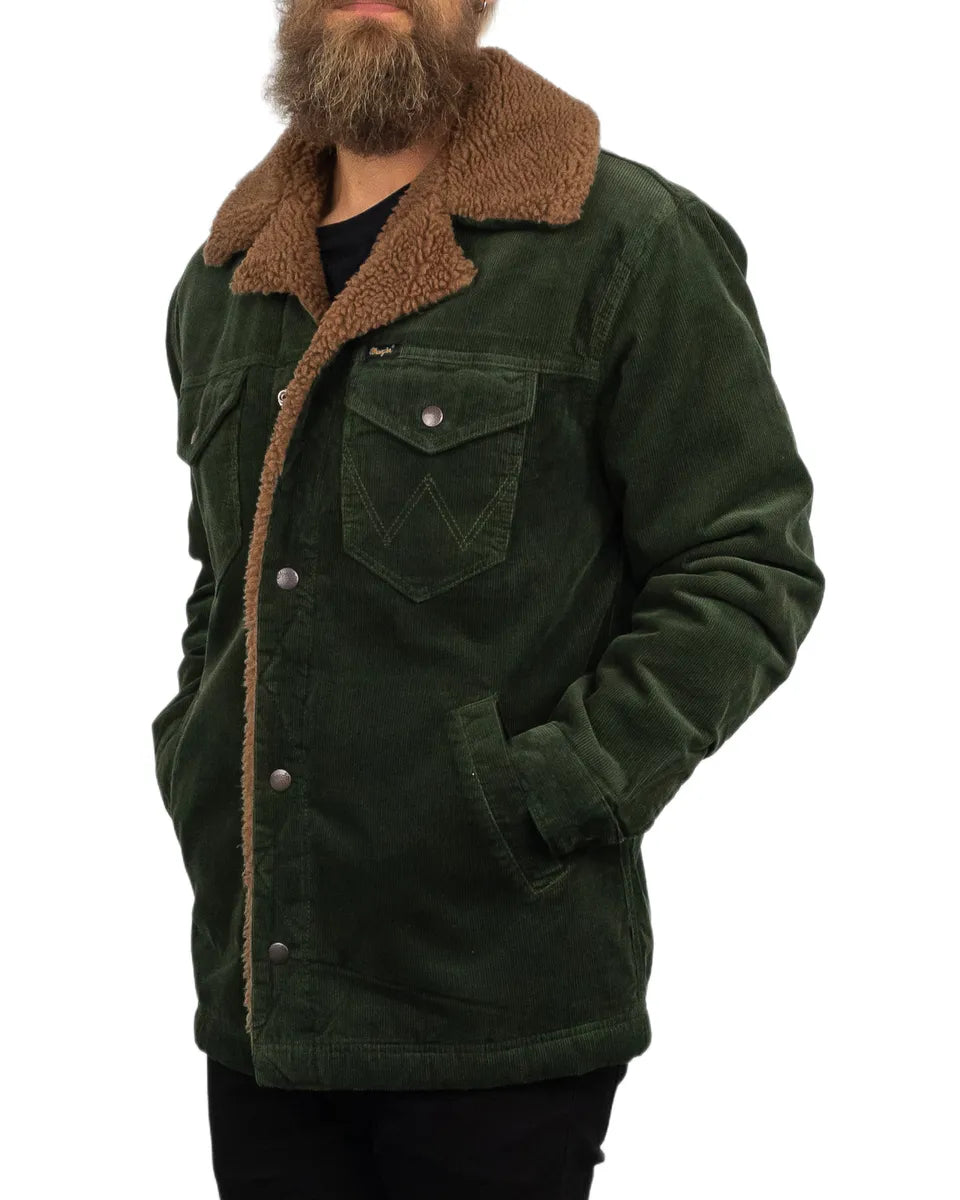 Wrangler - Manchester Jacka Sherpafodrad - Wrange Coat - Grön/Brun
