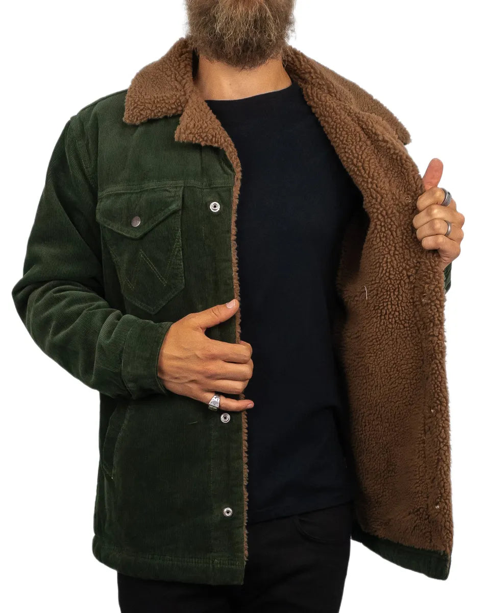 Wrangler - Manchester Jacka Sherpafodrad - Wrange Coat - Grön/Brun