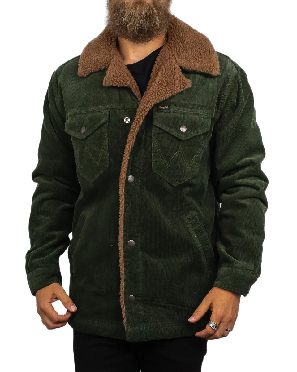 Wrangler - Manchester Jacka Sherpafodrad - Wrange Coat - Grön/Brun