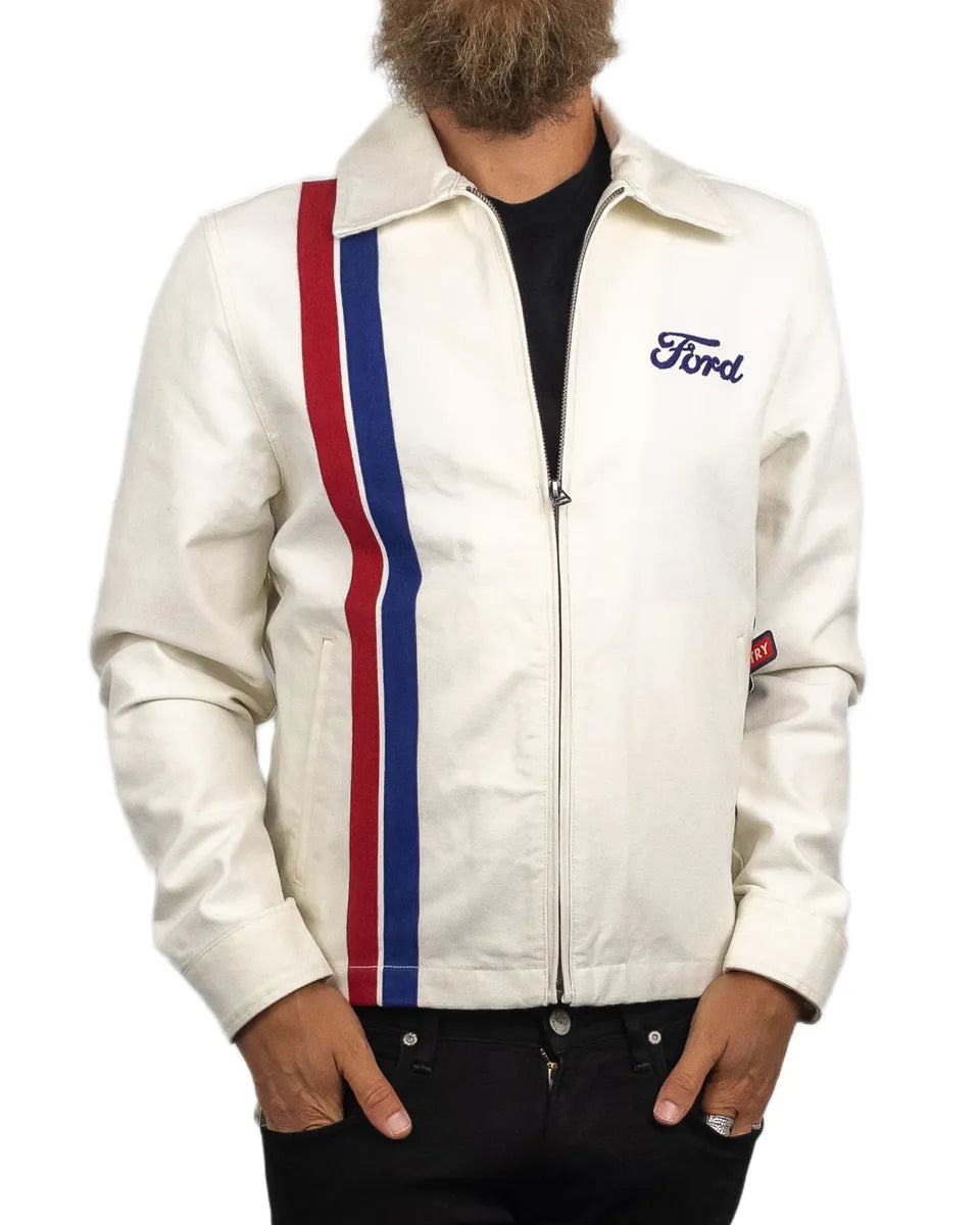 Brixton - Canvasjacka Ford Motors - Vit