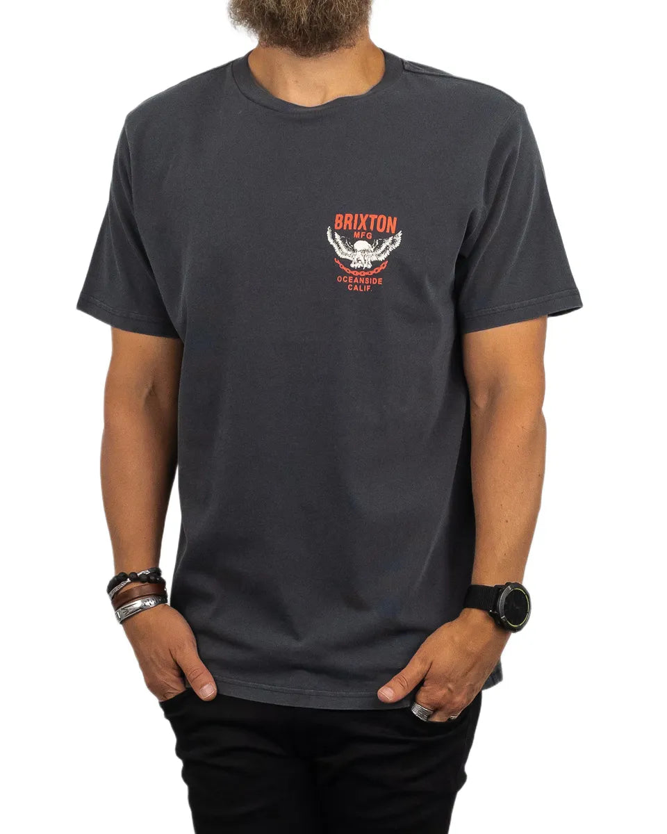 Brixton - T-Shirt - Örn - Waller - Tvättad Grå