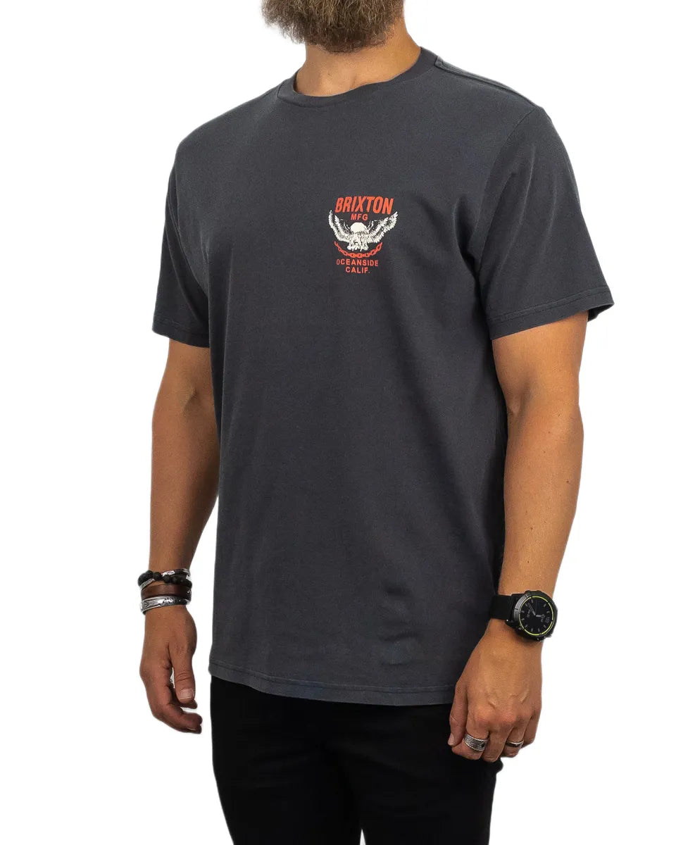 Brixton - T-Shirt - Örn - Waller - Tvättad Grå