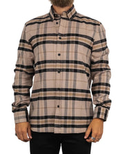 Resteröds - Flanellskjorta Randig - Woody - Beige