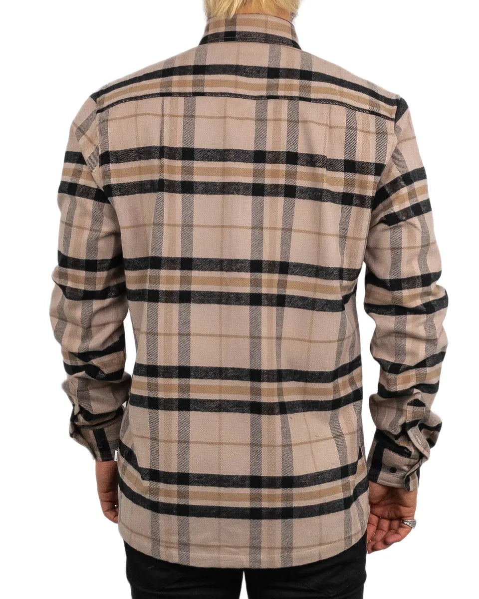 Resteröds - Flanellskjorta Randig - Woody - Beige