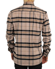 Resteröds - Flanellskjorta Randig - Woody - Beige
