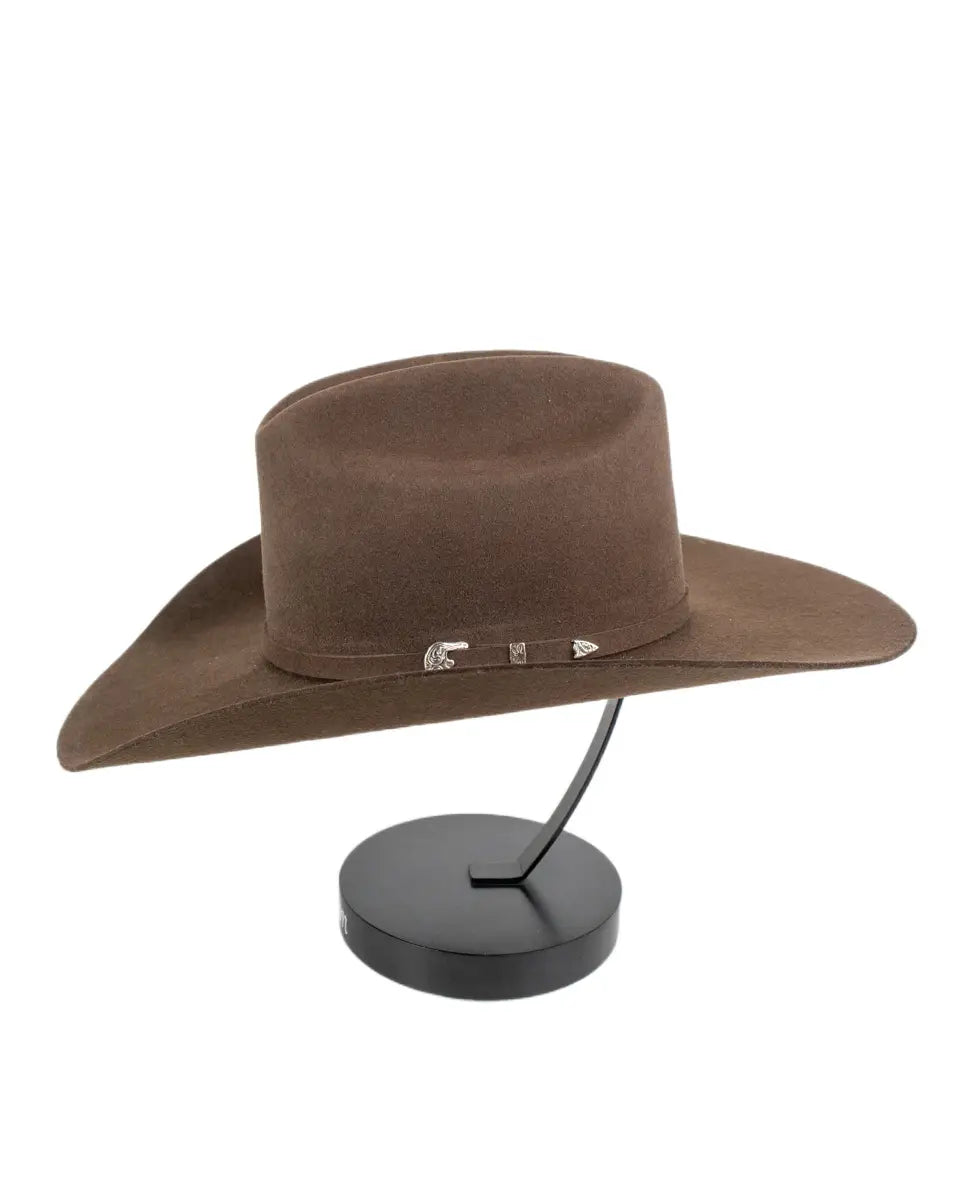 Ariat 3X MF Western ullhatt i brun, sidovy detalj