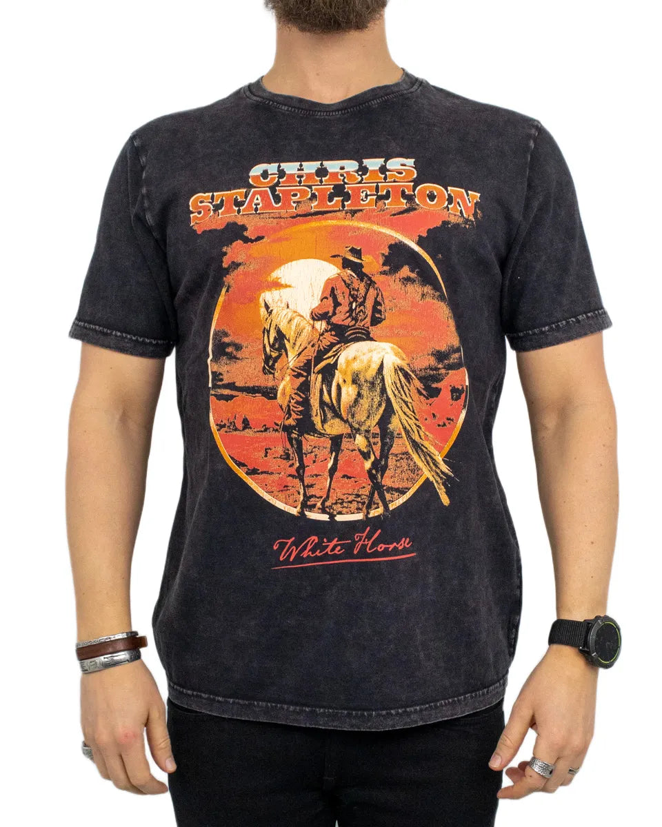 Band Tee - T-Shirt - Chris Stapleton White Horse - Svart