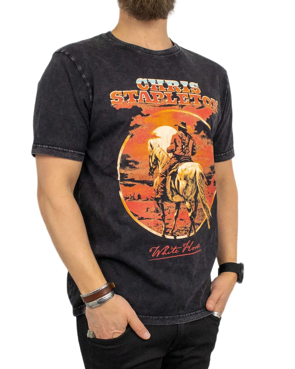 Band Tee - T-Shirt - Chris Stapleton White Horse - Svart