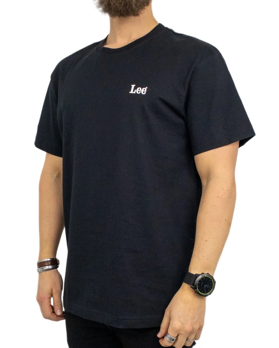 Lee -T-Shirt - Small logo - Box Fit - Svart