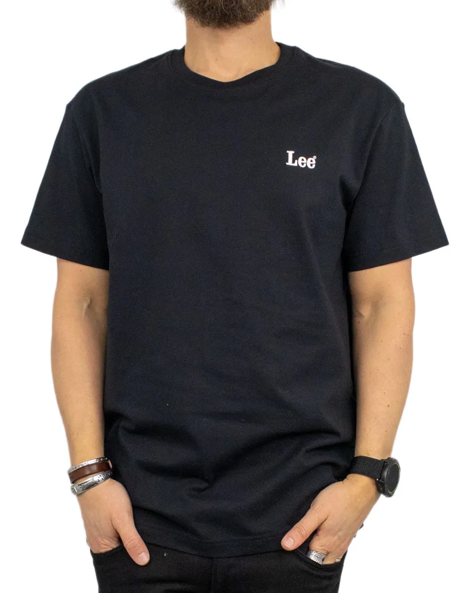 Lee -T-Shirt - Small logo - Box Fit - Svart