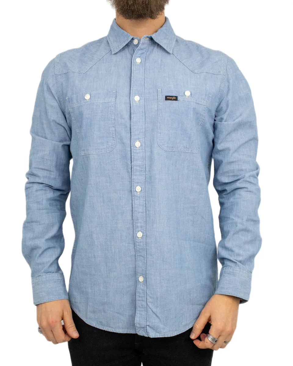 Wrangler - Skjorta - Chambray - Blå