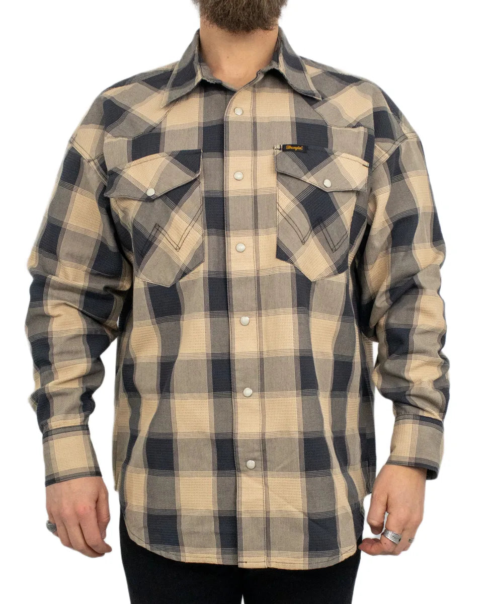 Wrangler - Skjorta - Rutig Oversized Western - Curds - Beige