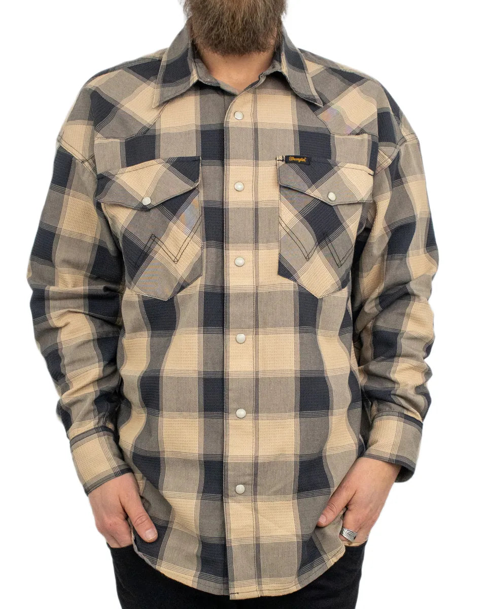 Wrangler - Skjorta - Rutig Oversized Western - Curds - Beige