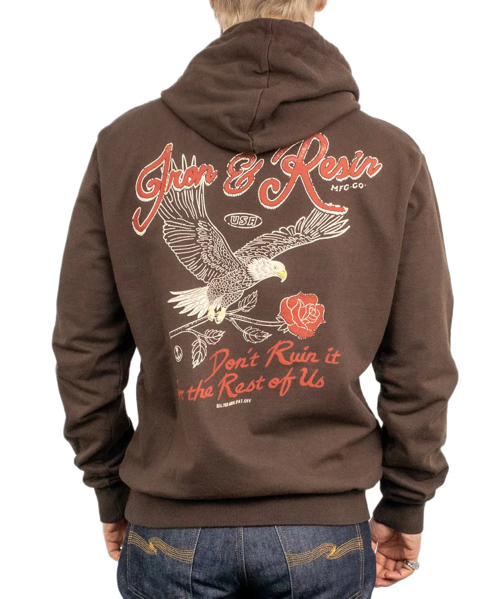 Iron & Resin - Hoodie with eagle - Don't ruin it - Brown
