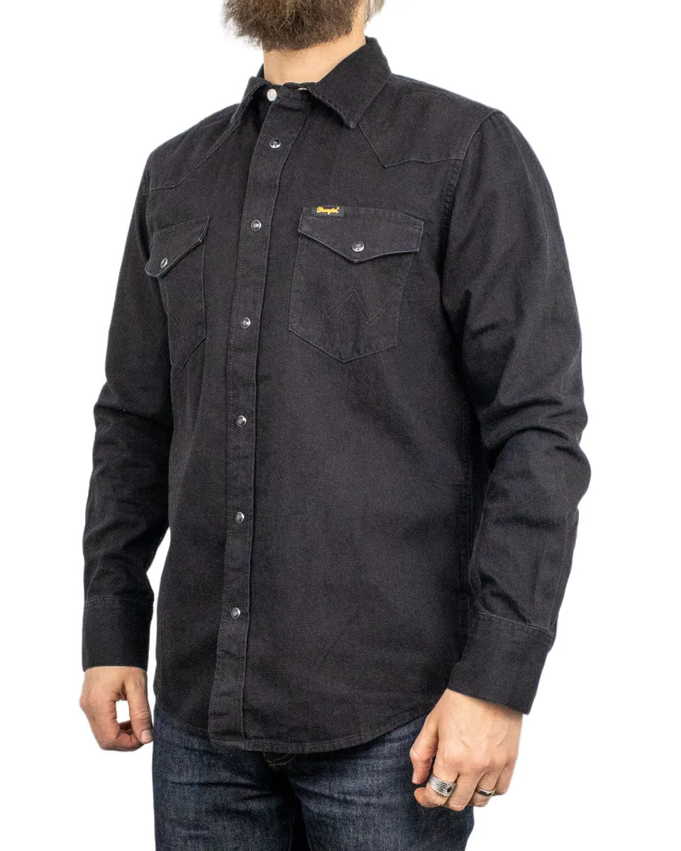 Wrangler - Western Jeansskjorta Rinse - Svart
