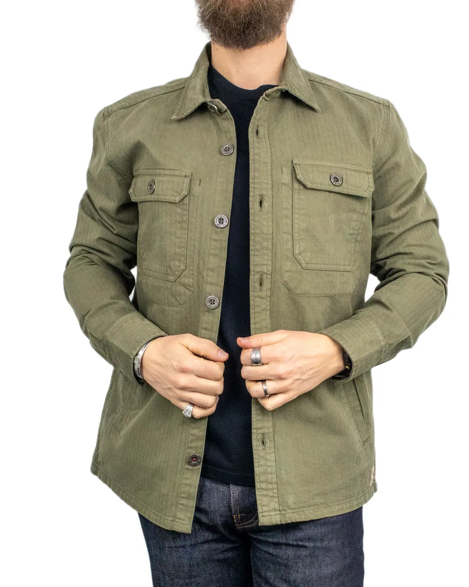 Iron & Resin - Canvas Jacka med Ryggtryck - Antisocial - Grön