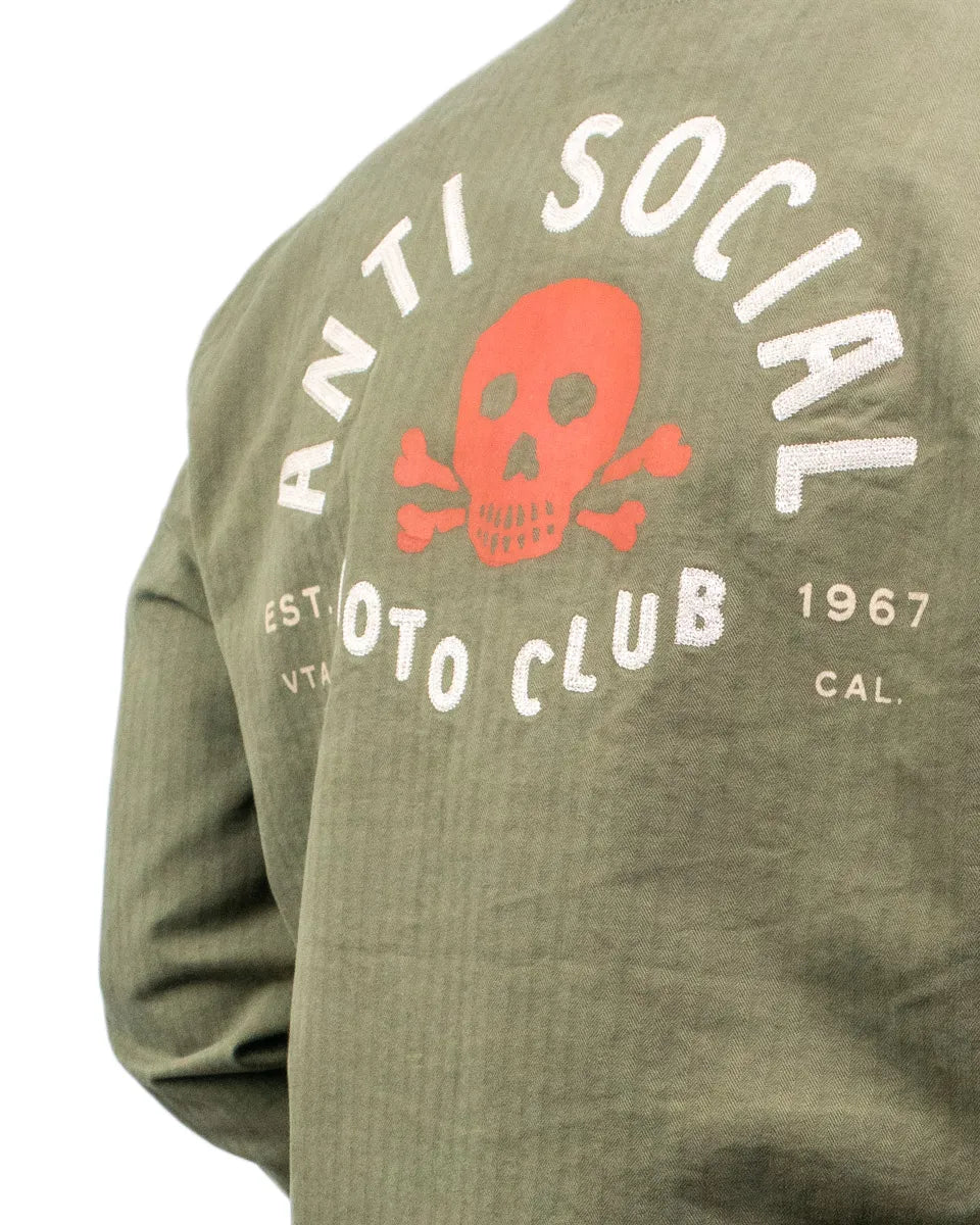 Iron & Resin - Canvas Jacka med Ryggtryck - Antisocial - Grön