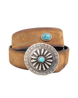 Gianni Franco - Handgjort Läderbälte - Rund Buckle - 422 - Brun