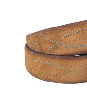 Gianni Franco - Handgjort Läderbälte - Rund Buckle - 422 - Brun