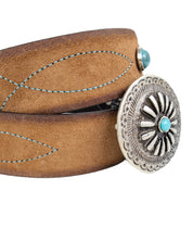 Gianni Franco - Handgjort Läderbälte - Rund Buckle - 422 - Brun