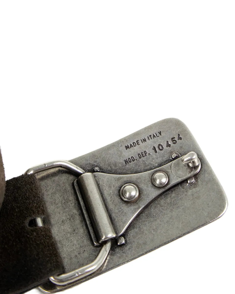 Gianni Franco - Handgjort Läderbälte - Fyrkantig Buckle - 0351 - Brun