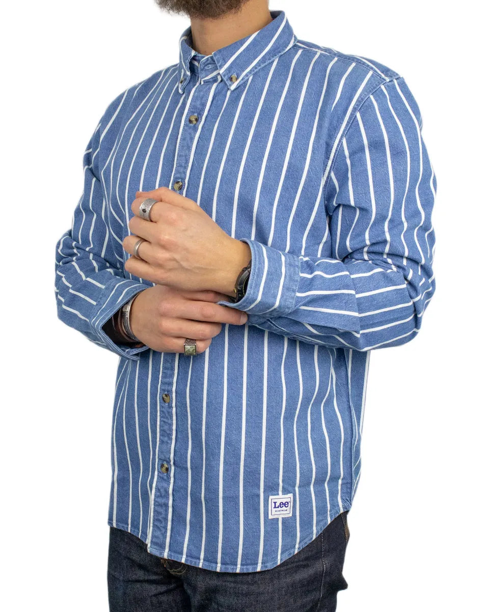 Lee - Skjorta - Button Down stripe - Blå