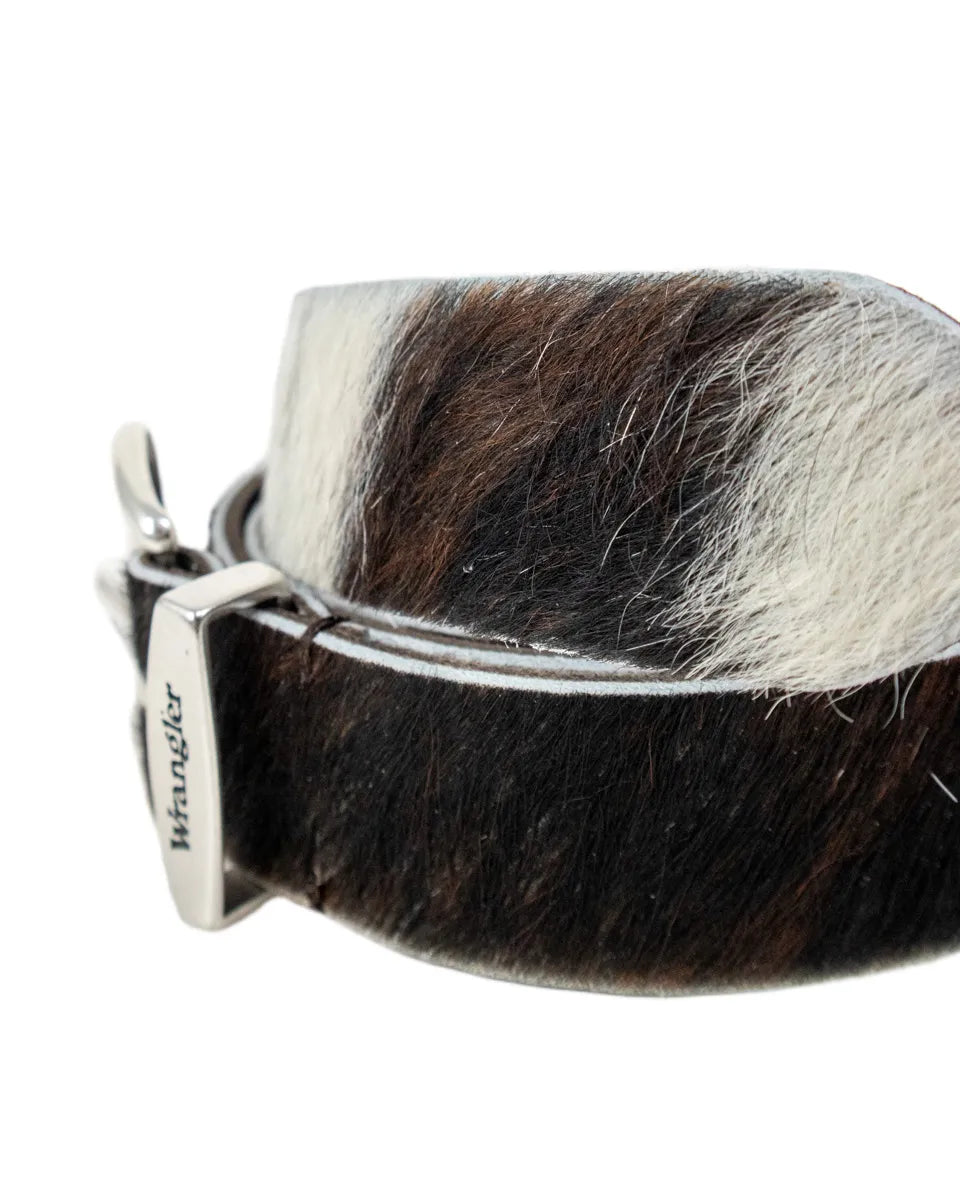 Wrangler -Hair on Hide Läderbälte - Cow - Vit