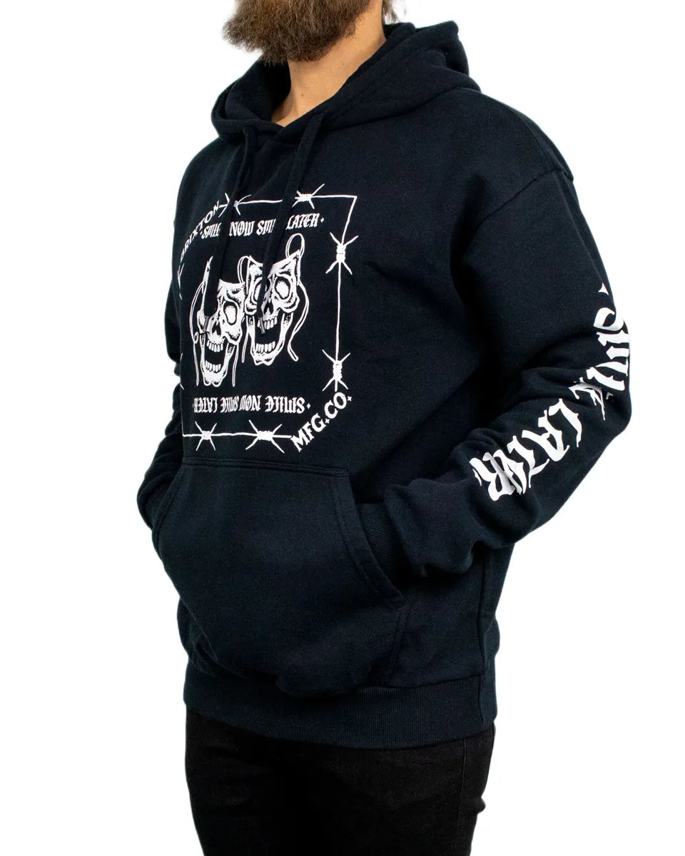 Brixton - Hoodie med Armtryck- Always smile - Svart