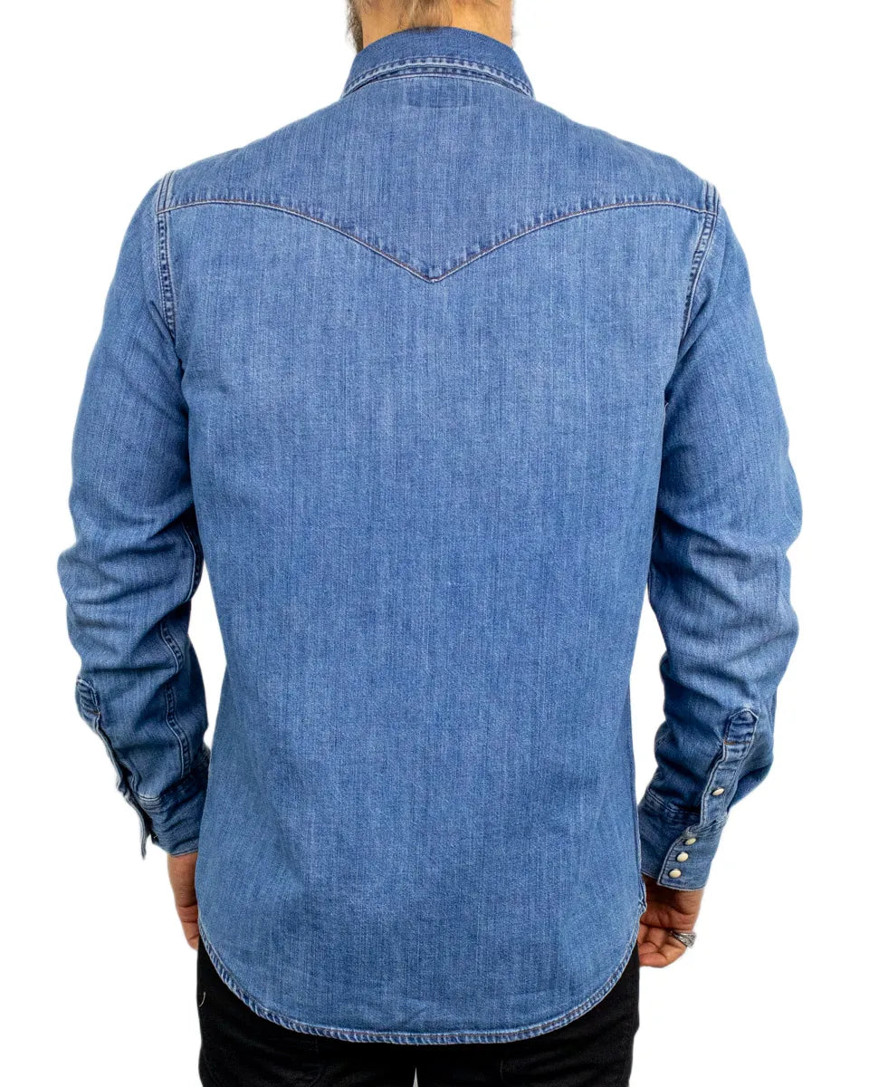 Wrangler - Western Jeansskjorta - Ljusblå