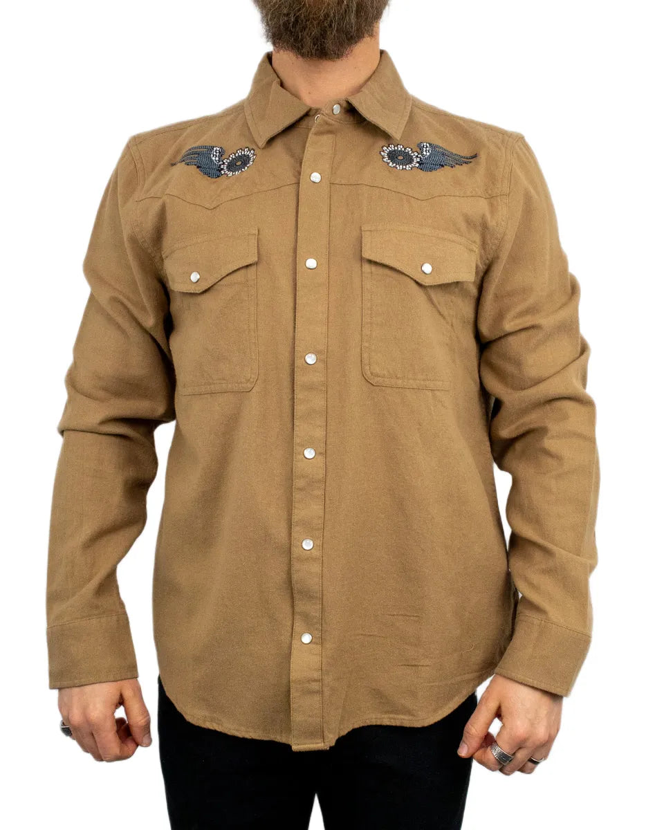 Brixton - Flanellskjorta - Waylon - Brun