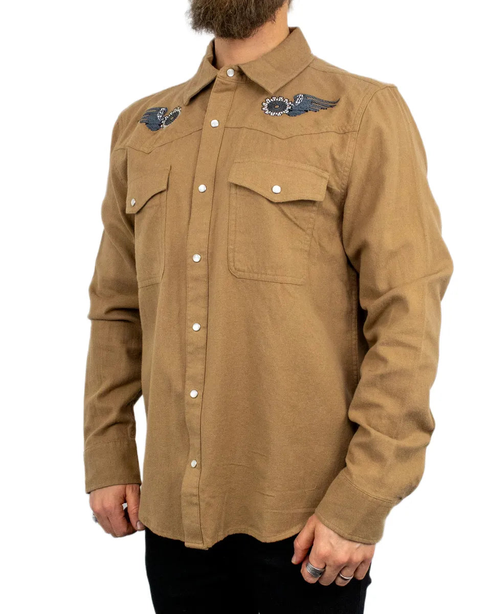 Brixton - Flanellskjorta - Waylon - Brun