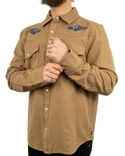 Brixton - Flanellskjorta - Waylon - Brun