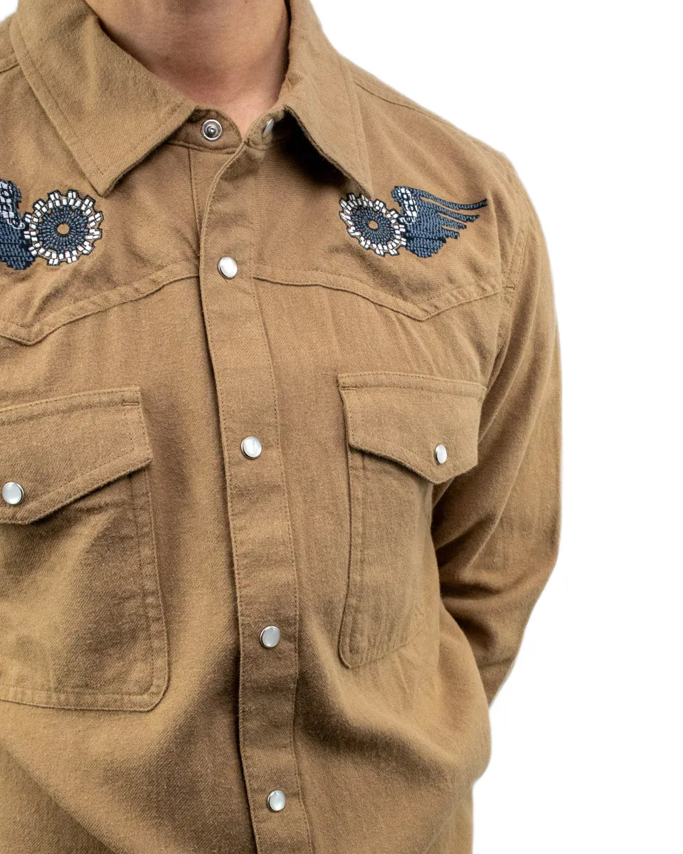 Brixton - Flanellskjorta - Waylon - Brun