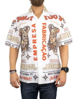 Brixton - Kortärmad Skjorta med Print - Getaway - Leopard - Vit