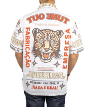 Brixton - Kortärmad Skjorta med Print - Getaway - Leopard - Vit